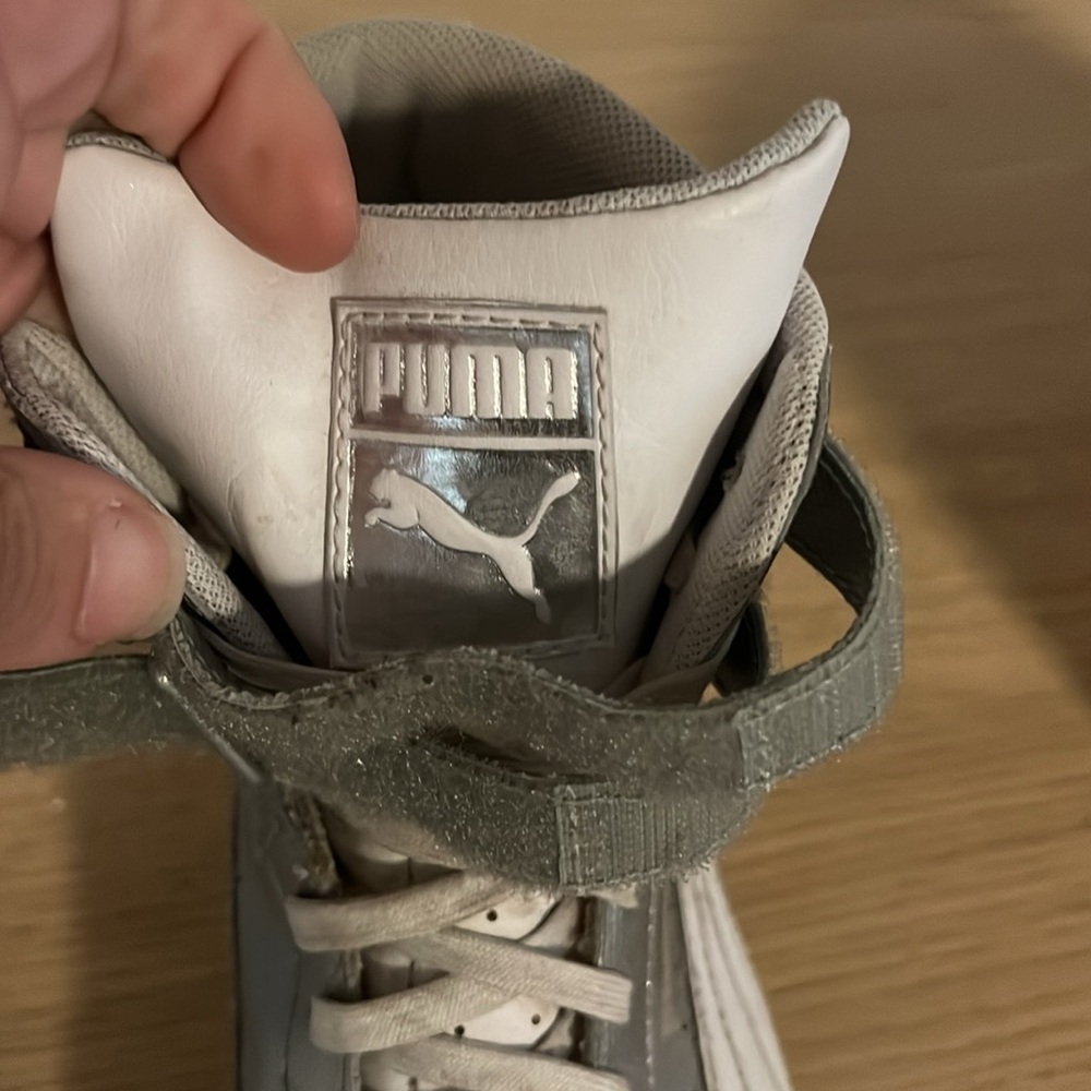 Puma Silver Women's Sky II Hi Hologram Casual High Top Sneakers Size 41 - Picture 6 of 7